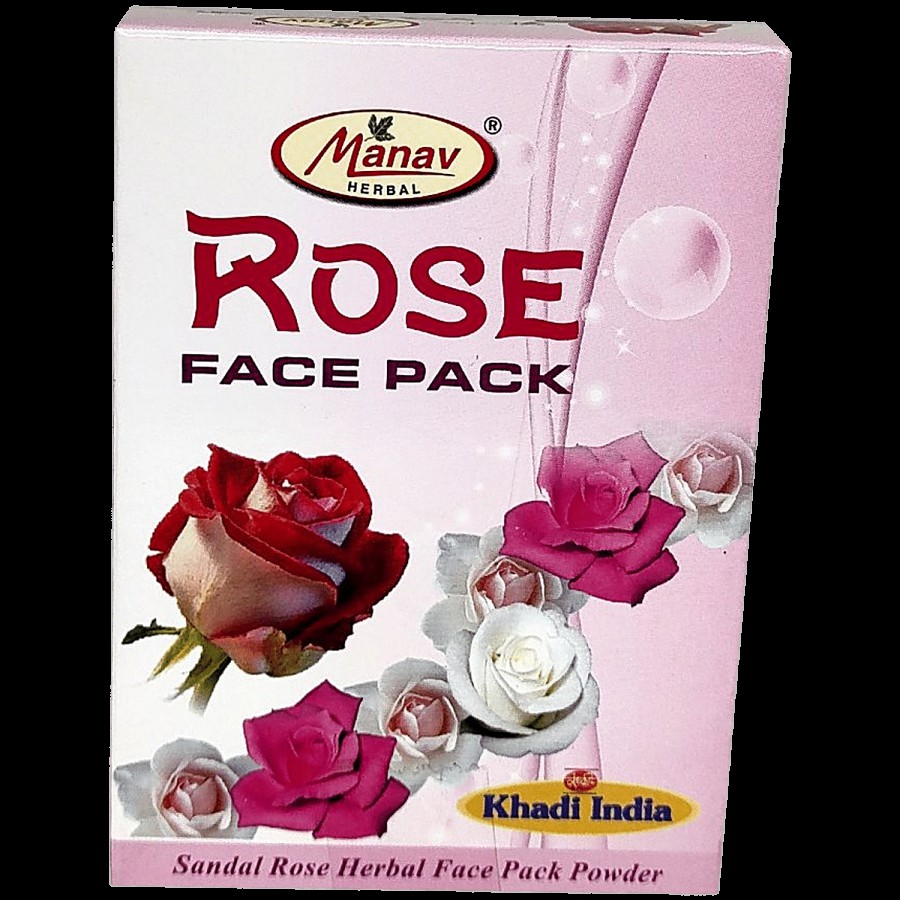 Khadi India Shri Manav Herbal Sandal Rose Face Pack Powder