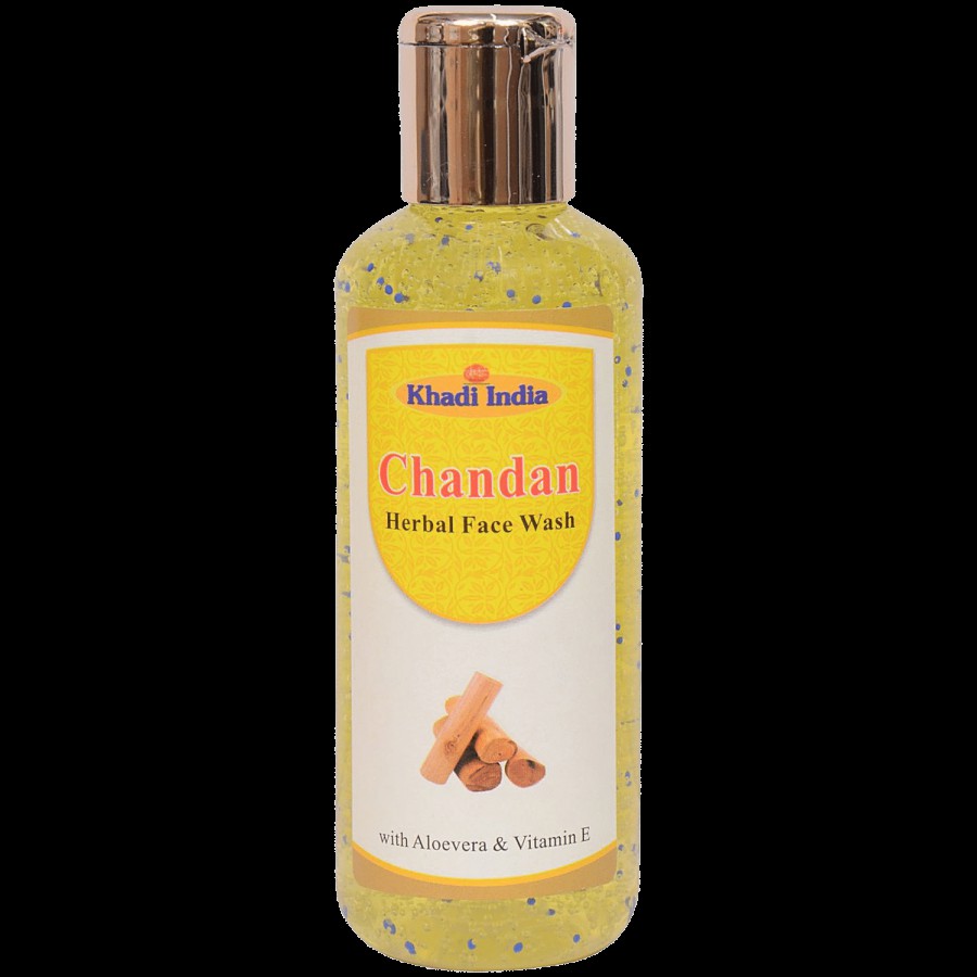 Khadi Manav Face Wash - Chandan Herbal With Aloevera & Vitamin-E