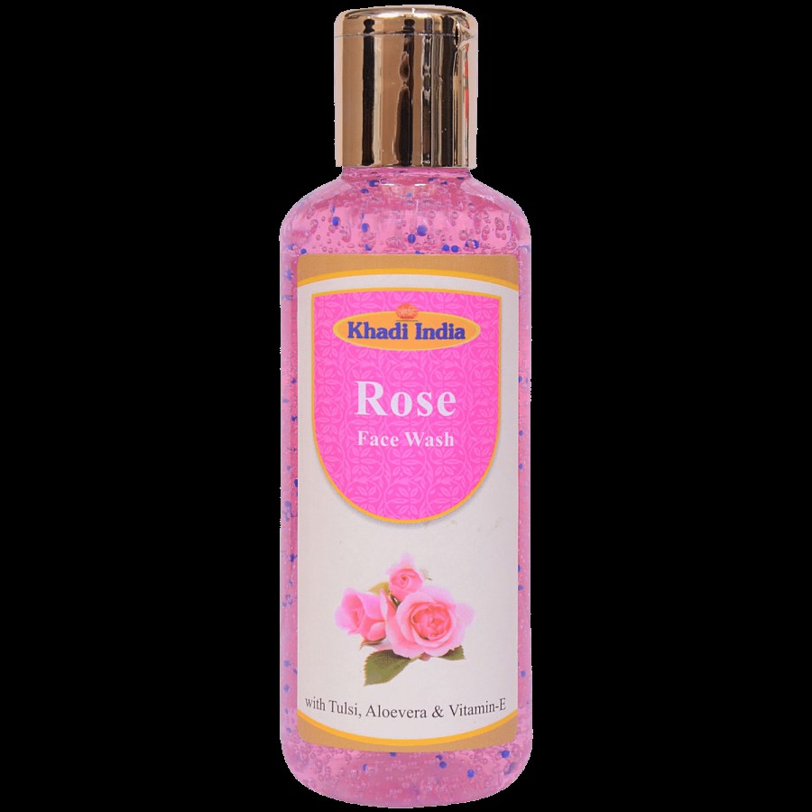 Khadi Manav Face Wash - Rose With Tulsi