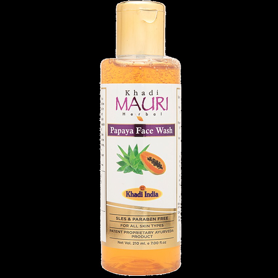 Khadi Mauri Herbal Papaya Face Wash - SLES & Paraben Free