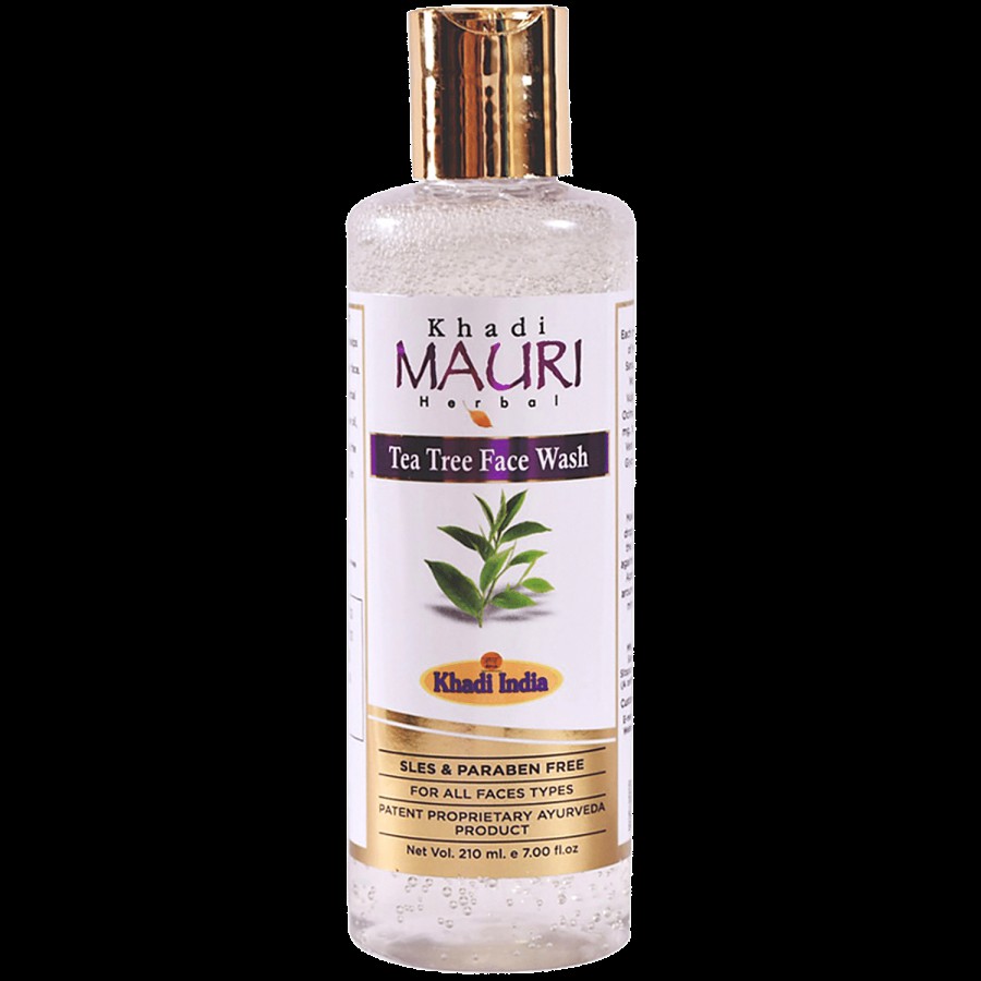 Khadi Mauri Herbal Tea Tree Face Wash - SLES & Paraben Free