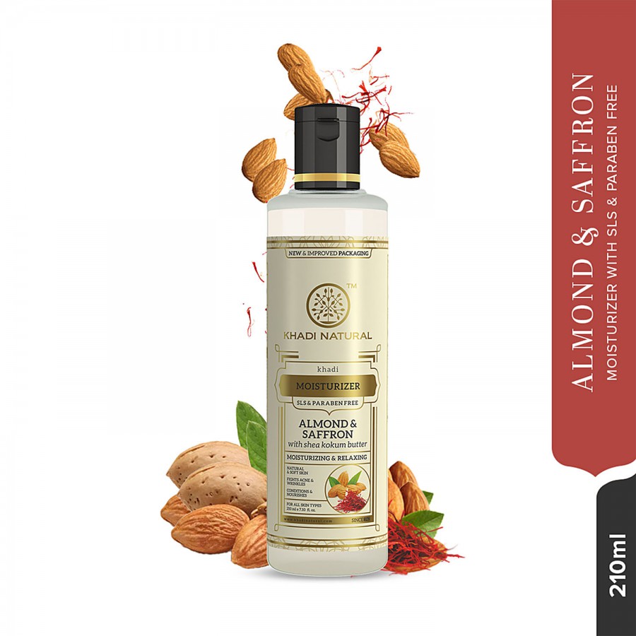 Khadi Natural Almond & Saffron Moisturizer - SLS & Paraben Free