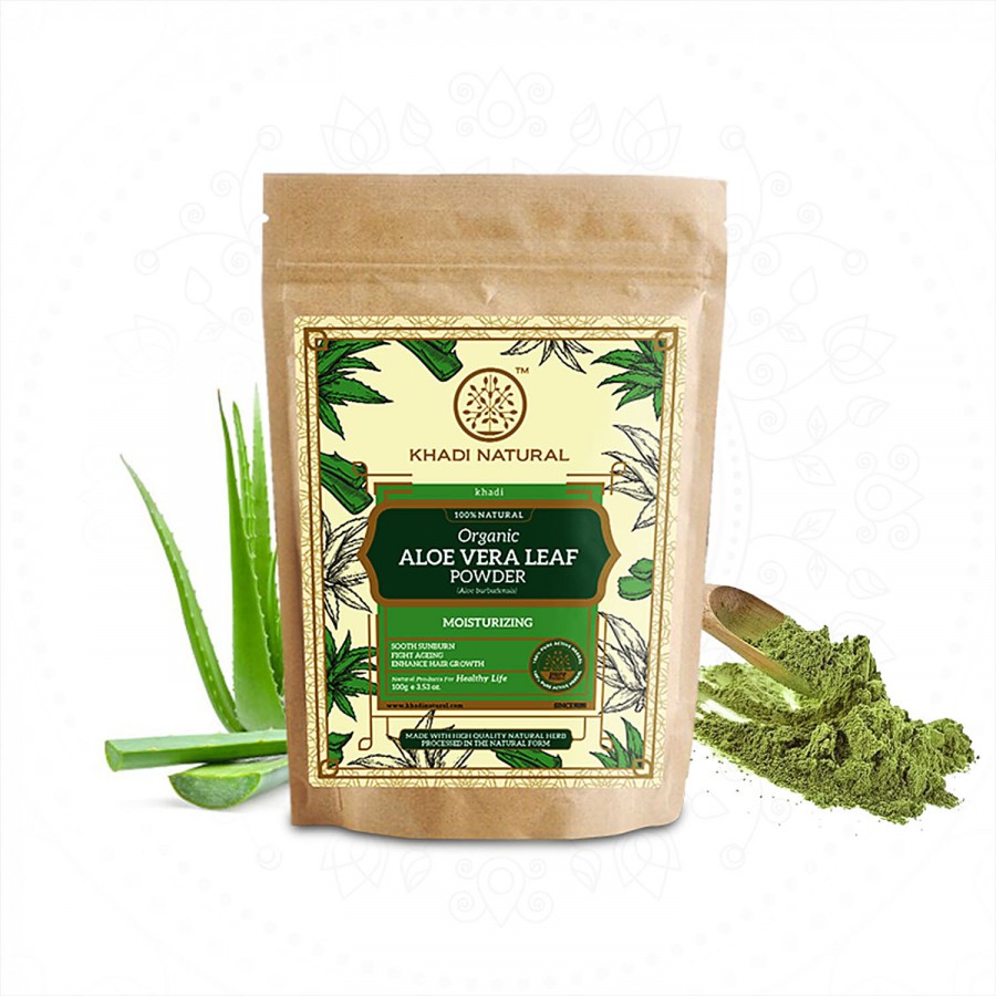 Khadi Natural Aloe Vera Leaf Organic Powder - Enhances Hair Growth