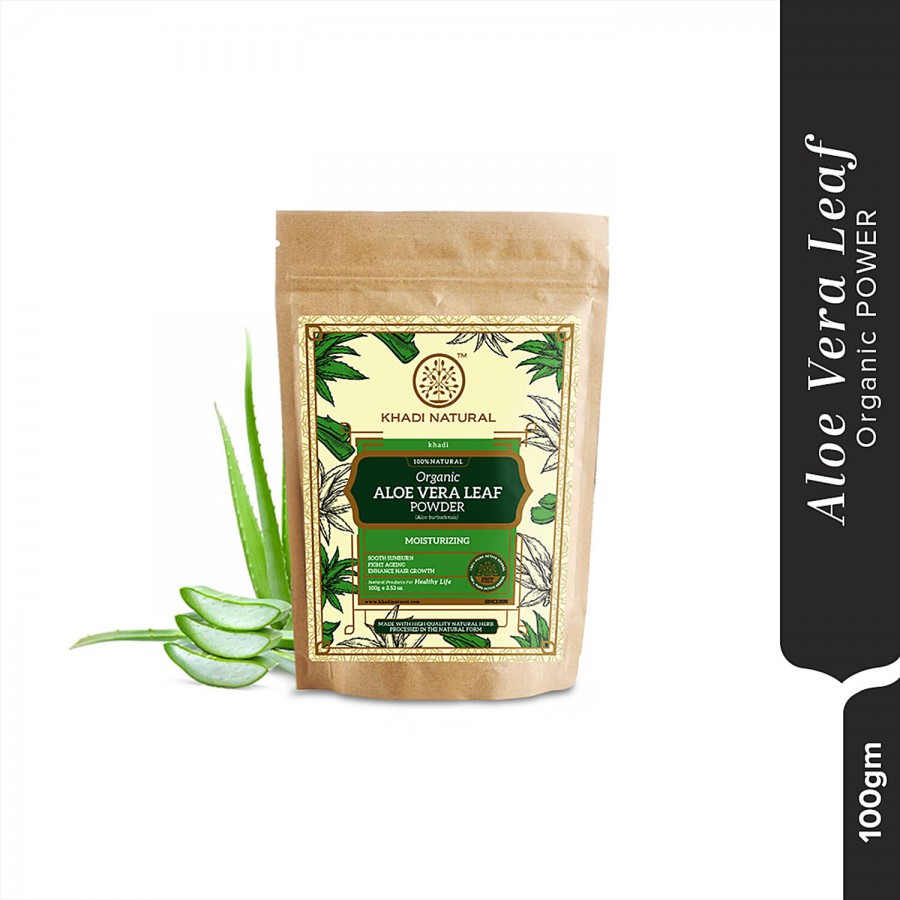 Khadi Natural Aloe Vera Leaf Organic Powder - Enhances Hair Growth