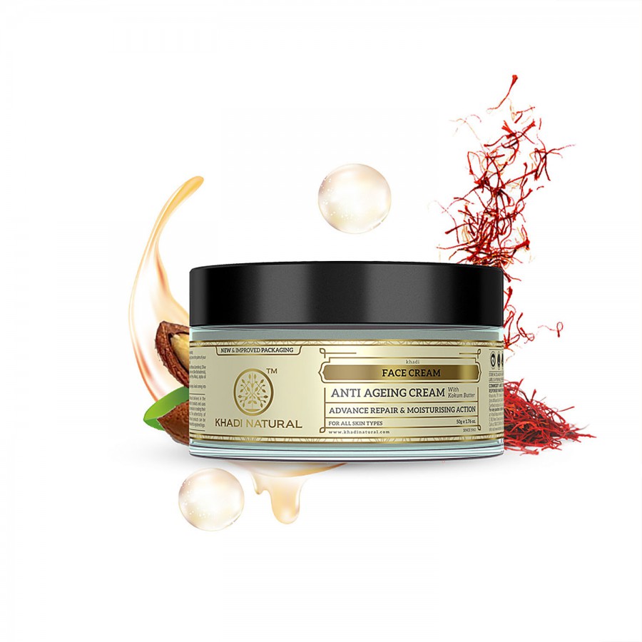 Khadi Natural Anti Ageing Cream - Reduces Fine Lines & Wrinkles