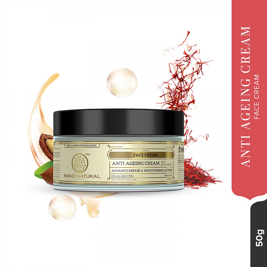 Khadi Natural Anti Ageing Cream - Reduces Fine Lines & Wrinkles