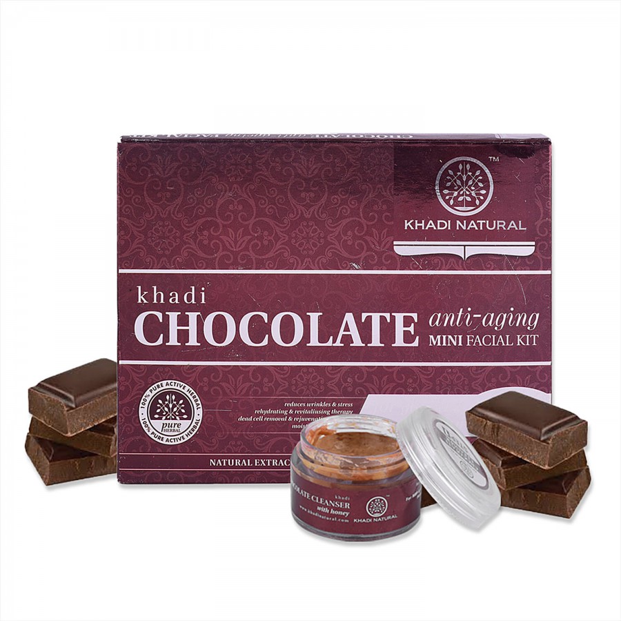 Khadi Natural Chocolate Anti-Aging Mini Facial Kit - Removes Oily & Dirt