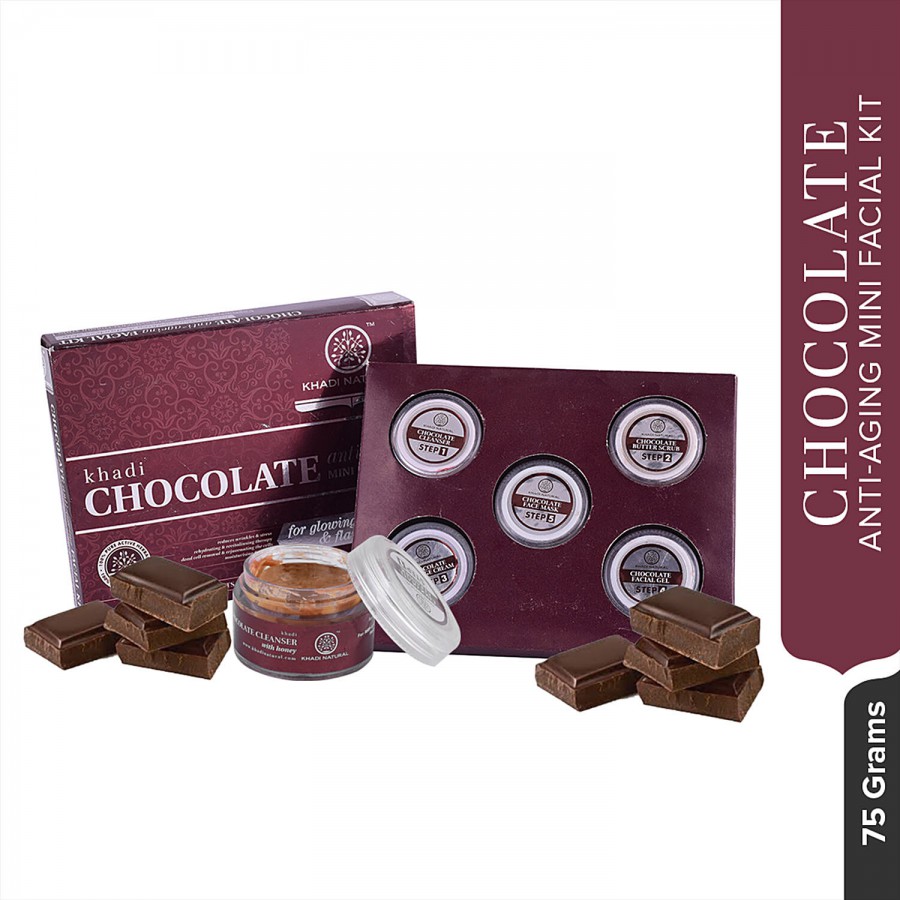 Khadi Natural Chocolate Anti-Aging Mini Facial Kit - Removes Oily & Dirt