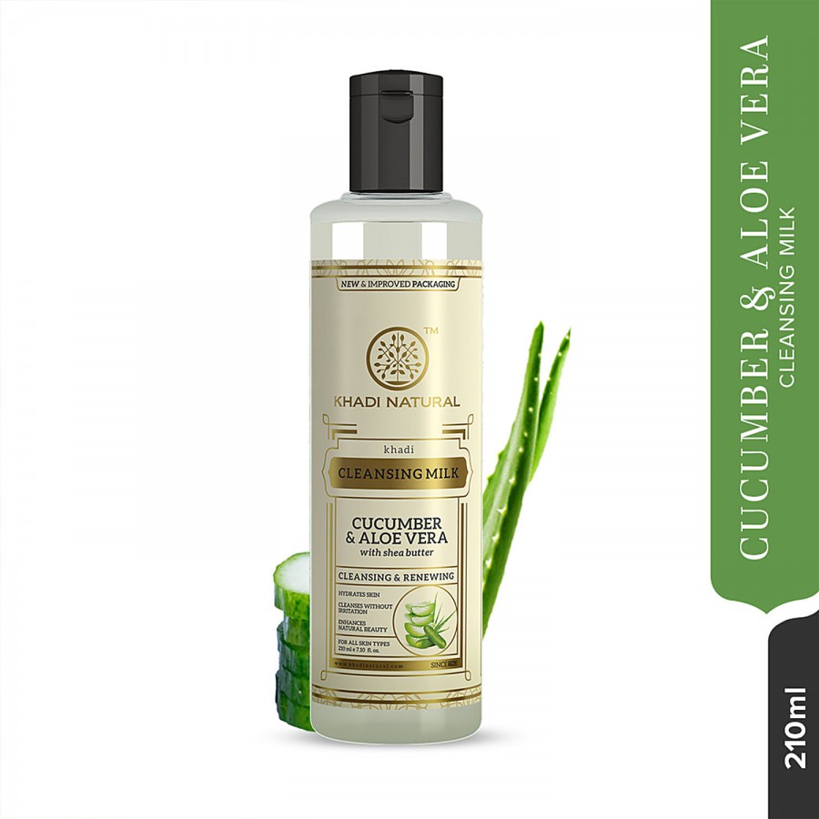 Khadi Natural Cucumber Aloe Vera Cleansing Milk - Cleanses & Hydrates Skin