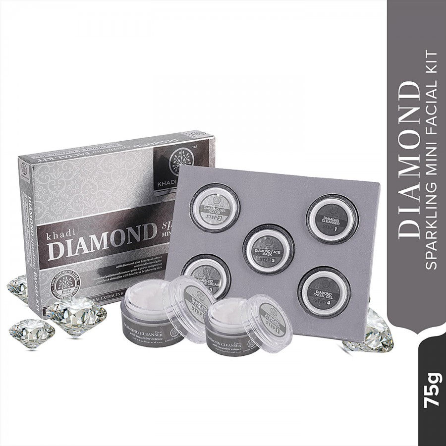 Khadi Natural Diamond Sparkling Mini Facial Kit - Radiant & Lustrous Skin