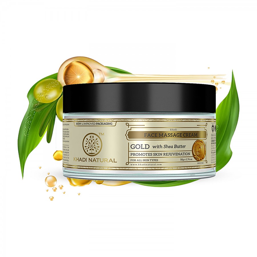 Khadi Natural Gold Face Massage Cream - Rejuvenates Skin