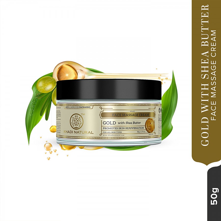 Khadi Natural Gold Face Massage Cream - Rejuvenates Skin