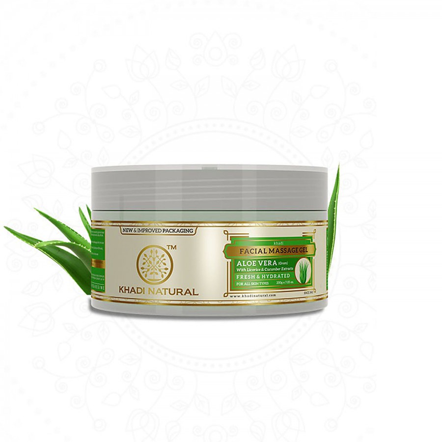 Khadi Natural Green Aloe Vera Facial Massage Gel - Softens Cracked Skin