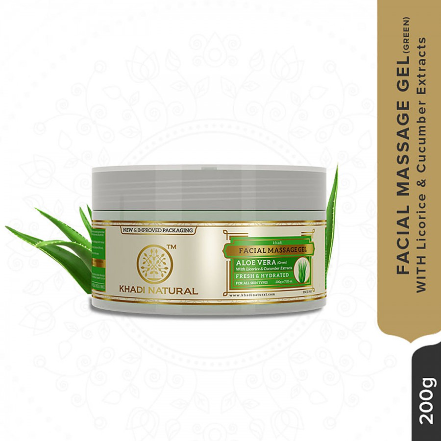 Khadi Natural Green Aloe Vera Facial Massage Gel - Softens Cracked Skin