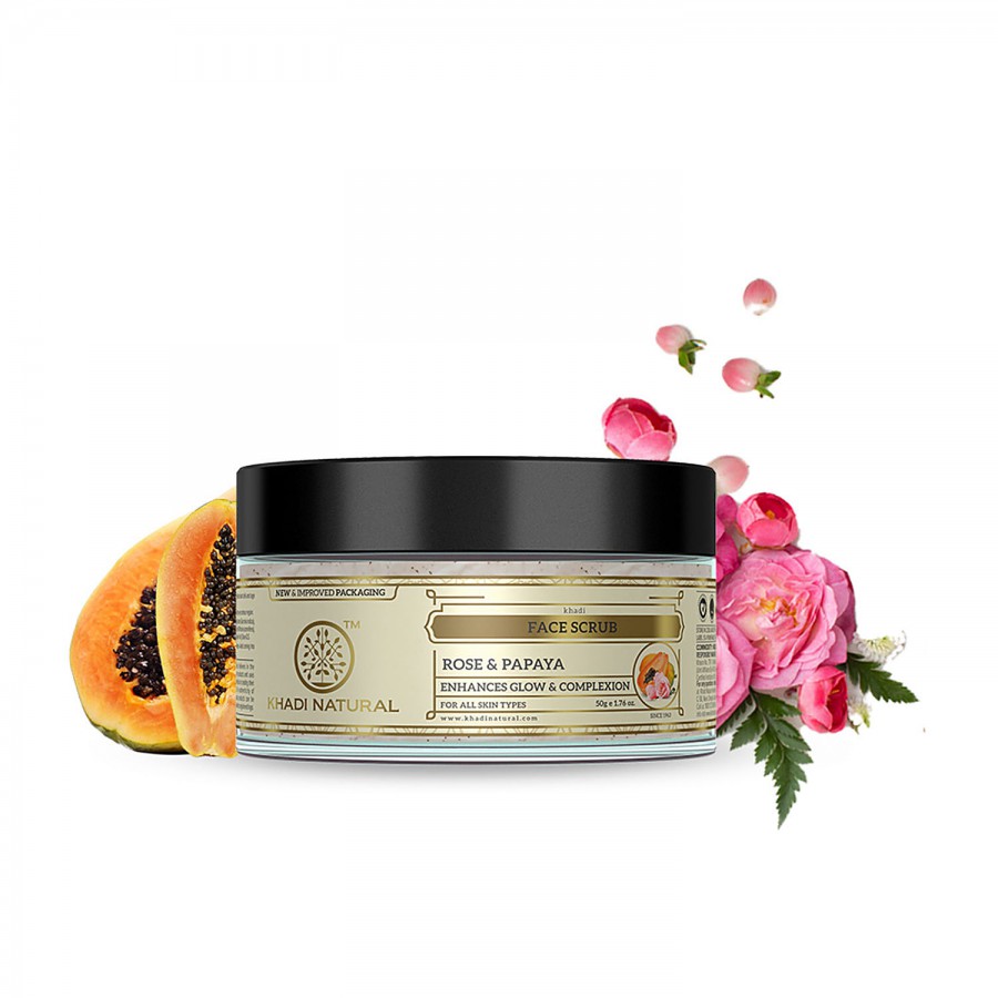 Khadi Natural Herbal Rose & Papaya Face Scrub