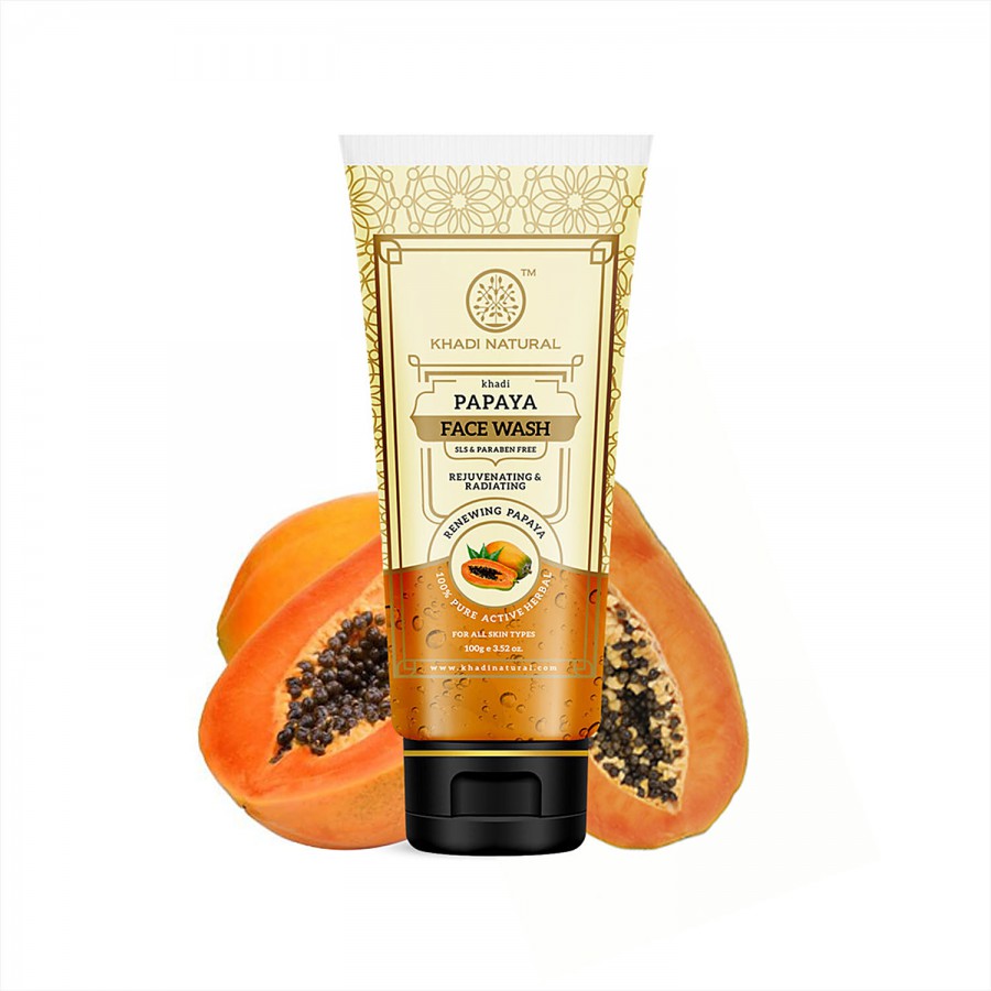 Khadi Natural Papaya Face Wash - SLS & Paraben Free