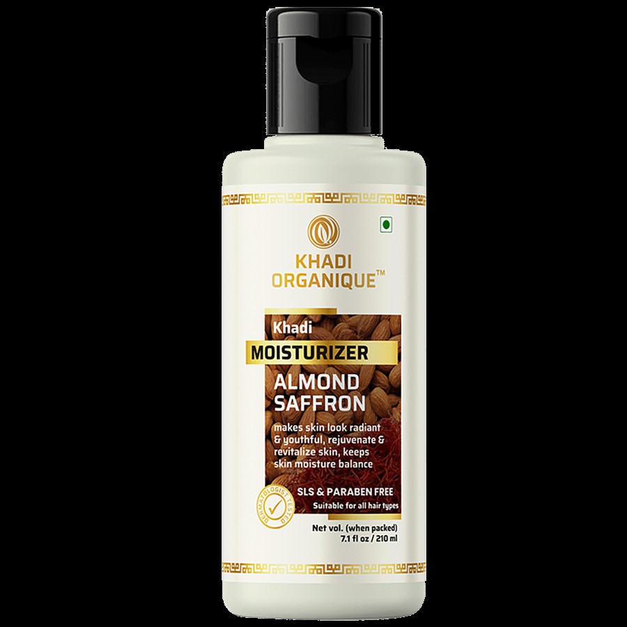 Khadi Organique Almond Saffron Herbal Moisturizer - Rejuvenate