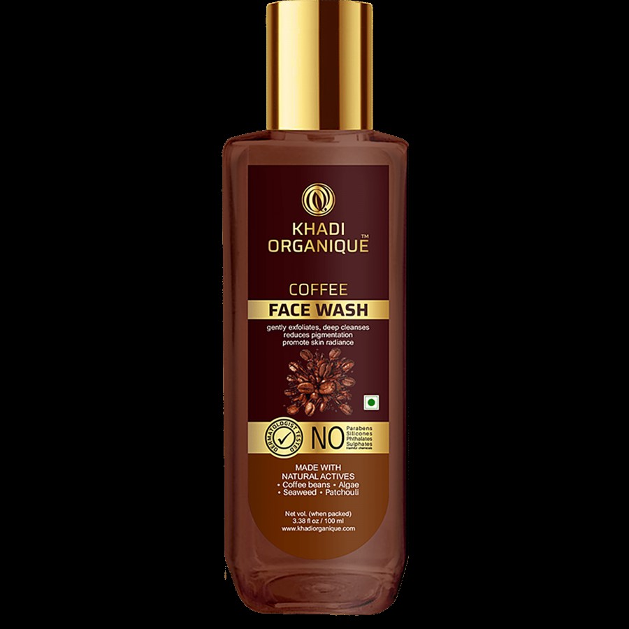 Khadi Organique Coffee Face Wash - Gently Exfoliates