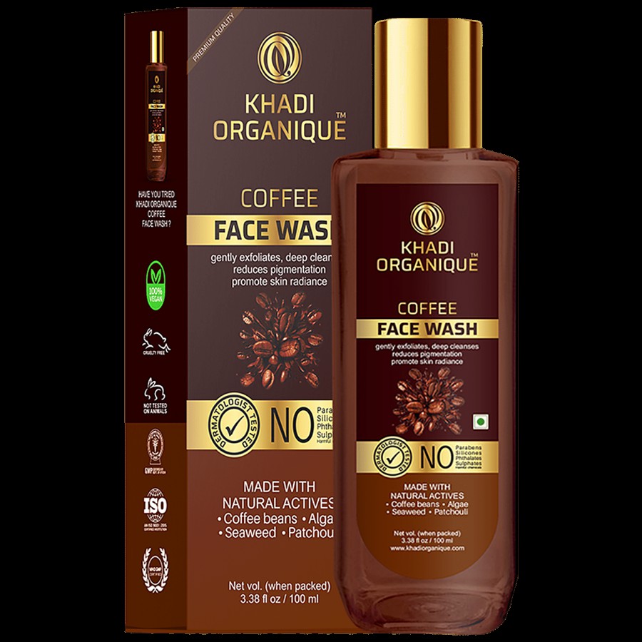 Khadi Organique Coffee Face Wash - Gently Exfoliates