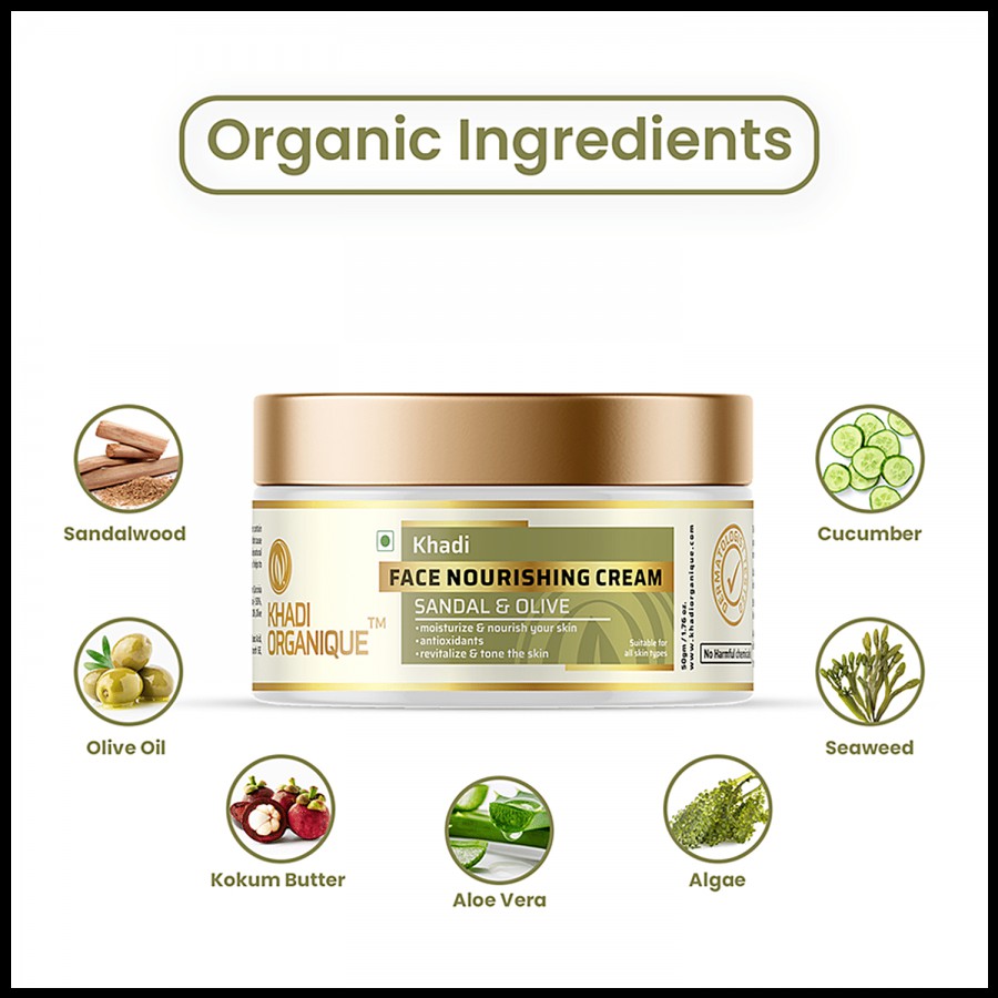 Khadi Organique Face Nourishing Cream - Sandal & Olive