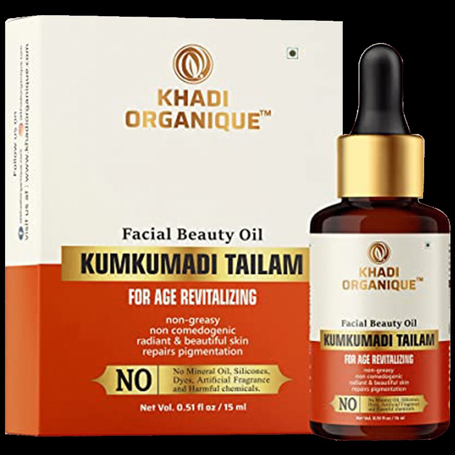 Khadi Organique Kumkumadi Tailam Face Beauty Oil - For Age Revitalizing