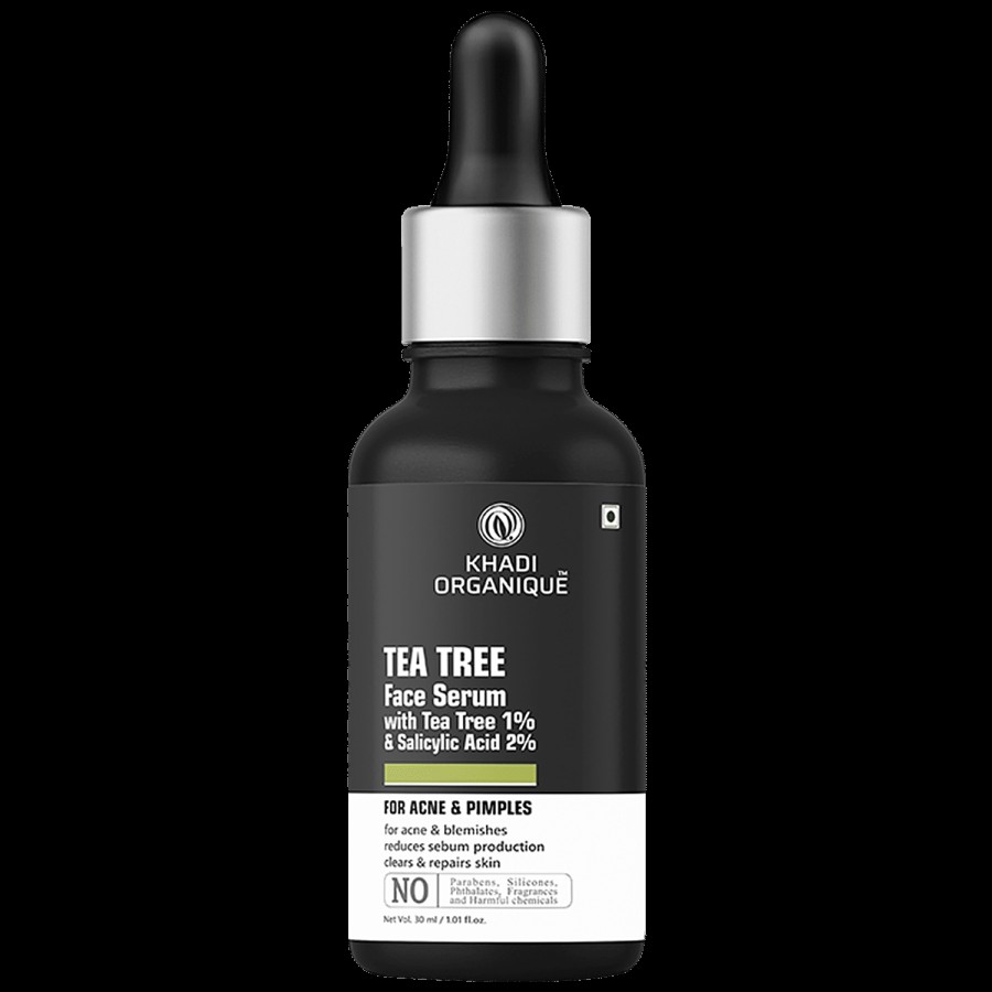 Khadi Organique Tea Tree Face Seum - With Tea Tree 1% + Salicylic Acid 2%