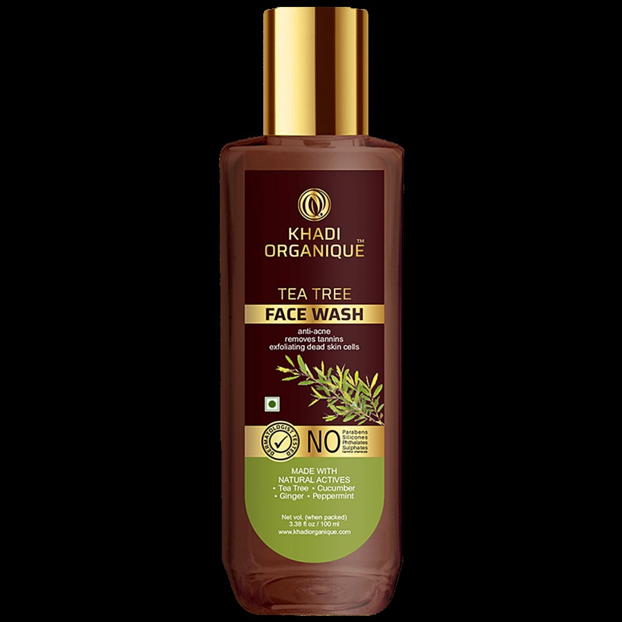 Khadi Organique Tea Tree Face Wash - Removes Tan