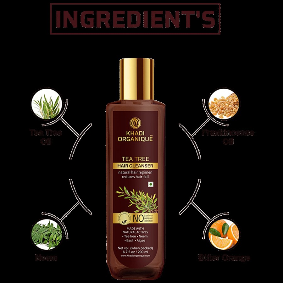 Khadi Organique Tea Tree Hair Cleanser - With Neem