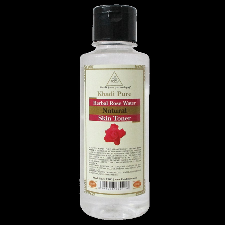 Khadi Pure Herbal Rose Water - Natural Skin Toner