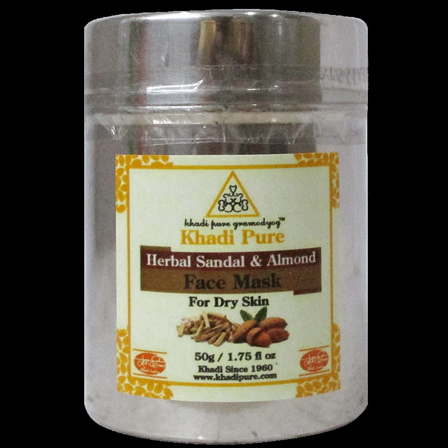 Khadi Pure Herbal Sandal & Almond Face Mask - For Dry Skin