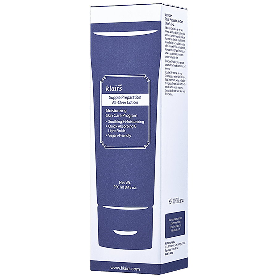 Klairs Supple Preparation All-Over Lotion - Soothing & Moisturising