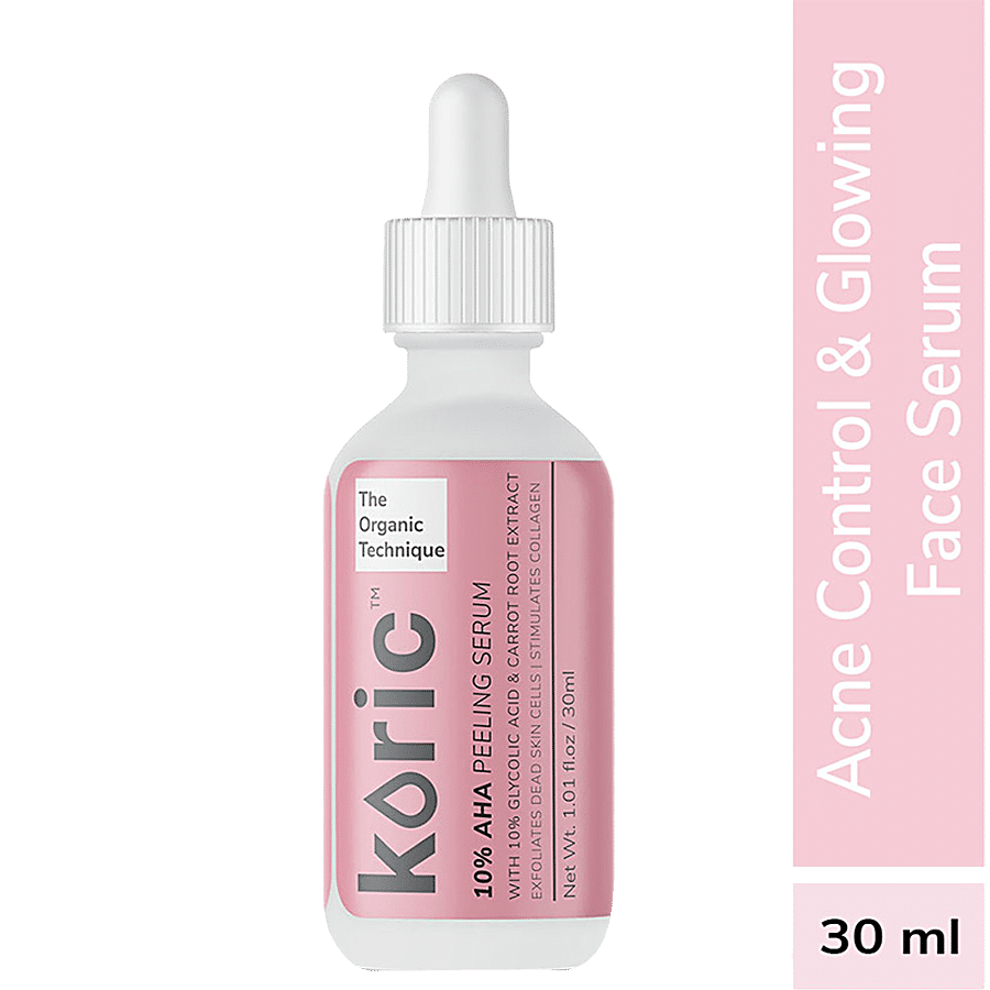 Koric 10% AHA Peeling Serum - Glycolic Acid & Carrot Root Extract pH 5.25