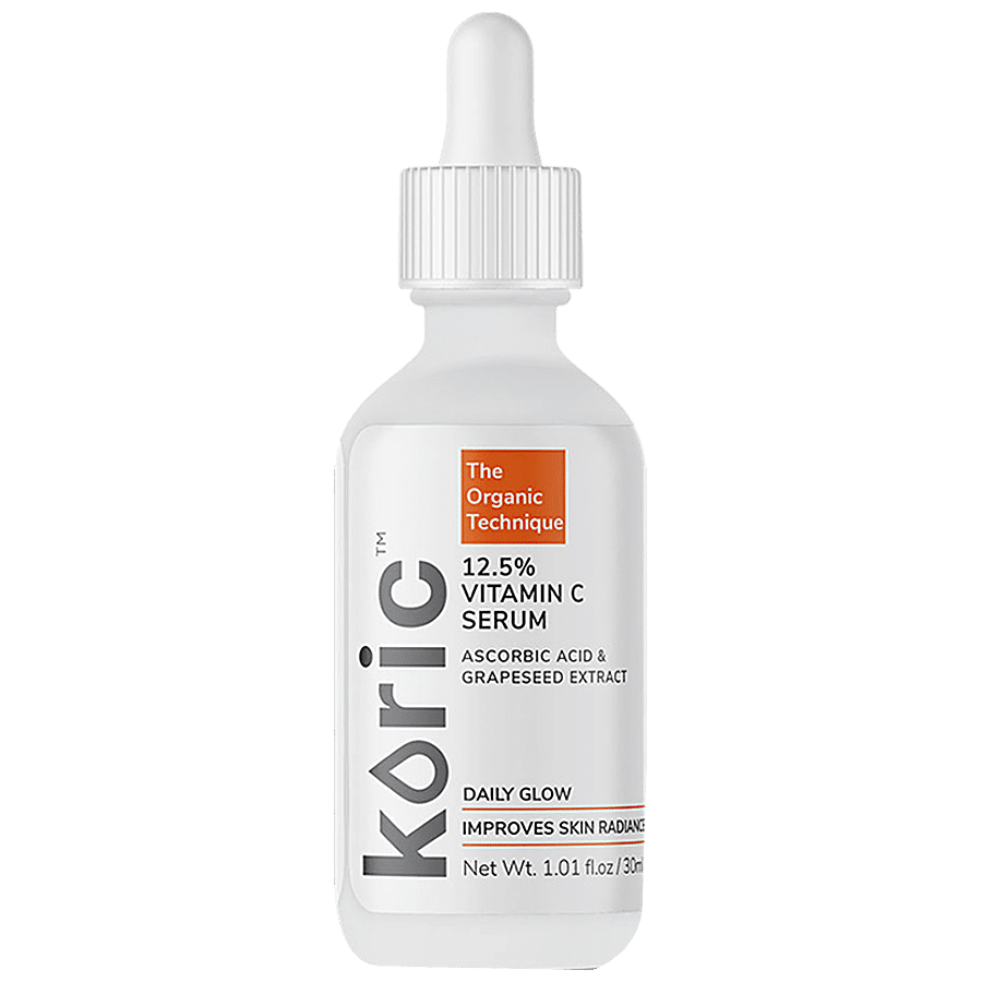 Koric Daily Glow 12.5% Vitamin C Serum - I With Grapeseed Extract pH 5.4 - Reduces Sun Spots & Dark Spots