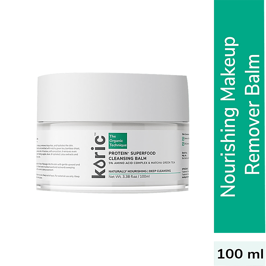 Koric Naturally Nourishing Protein+ Superfood Cleansing Balm pH: 6.4 - Removes Impurities & Hydrates