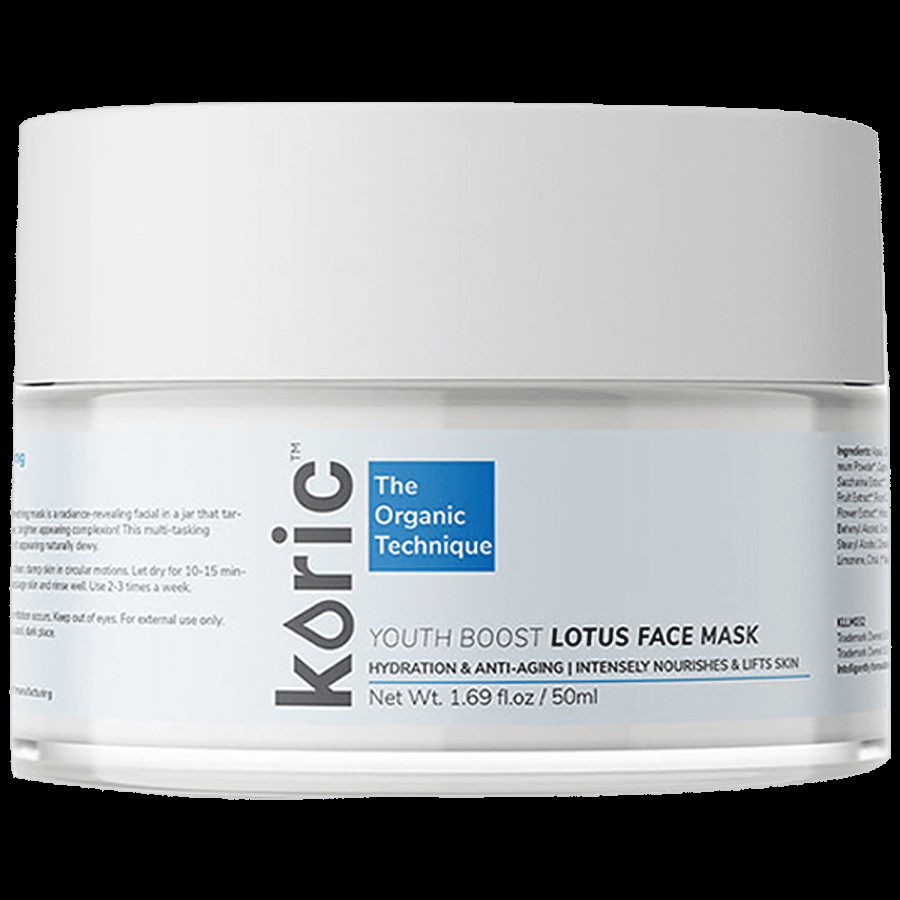 Koric Hydration & Anti-Aging Youth Boost Lotus Face Mask pH: 5.5 - For Smoother