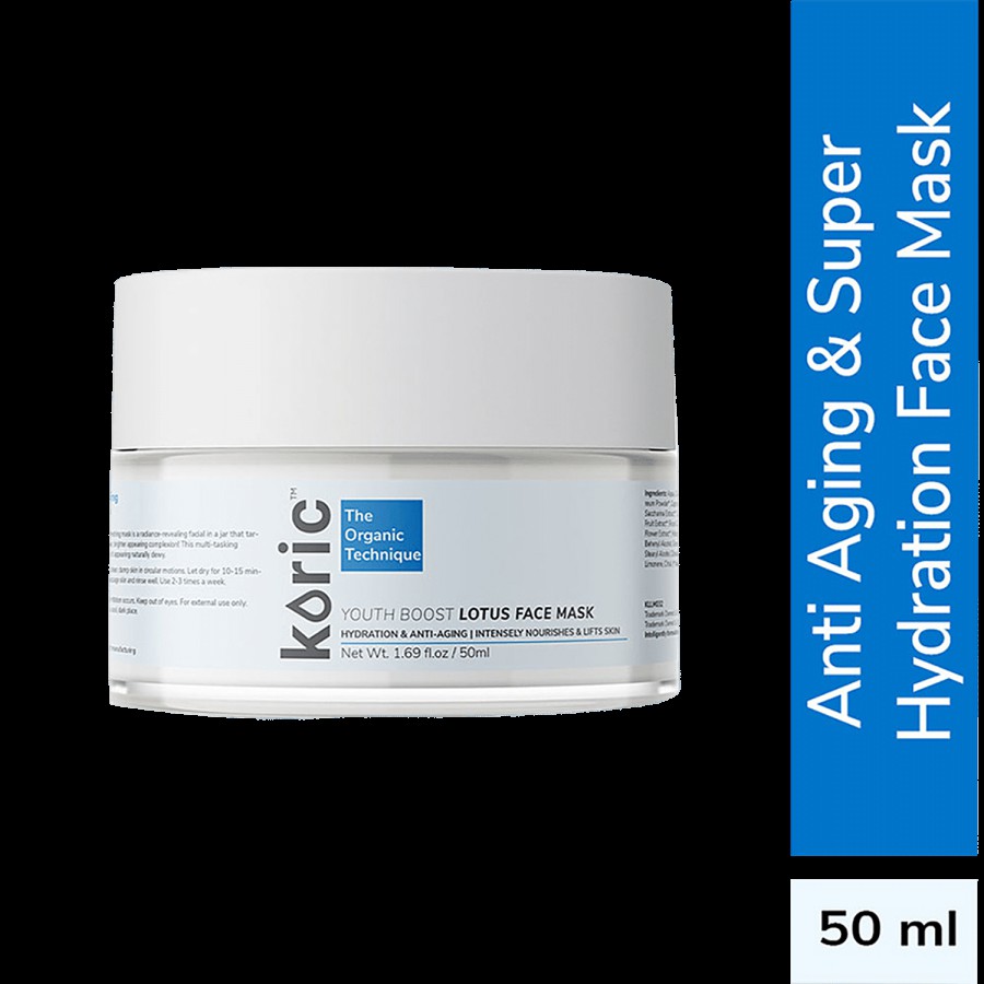 Koric Hydration & Anti-Aging Youth Boost Lotus Face Mask pH: 5.5 - For Smoother