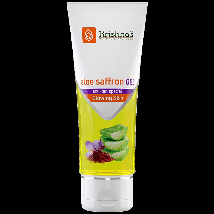 Krishnas Aloe Saffron Gel - Nourishes & Hydrates The Skin