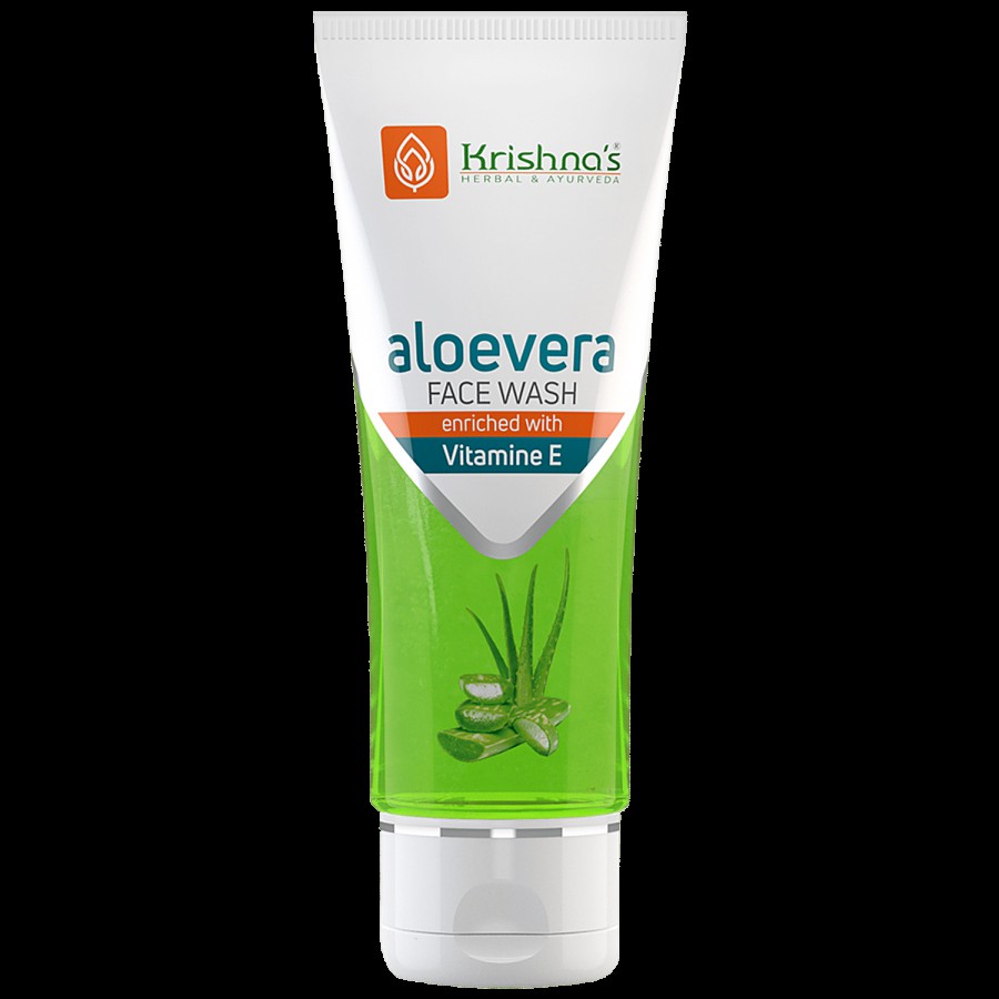 Krishnas Aloevera Face Wash Gel - Enriched With Vitamin E