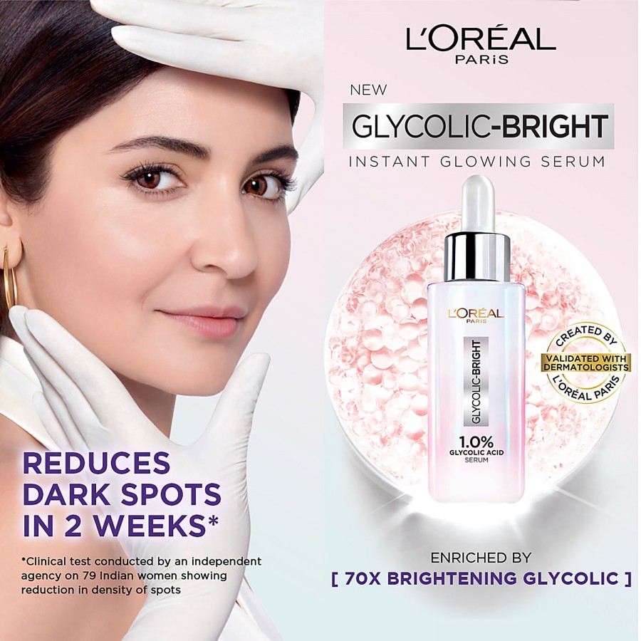 L'Oreal Paris Glycolic-Bright Serum - Reduces Dark Spots