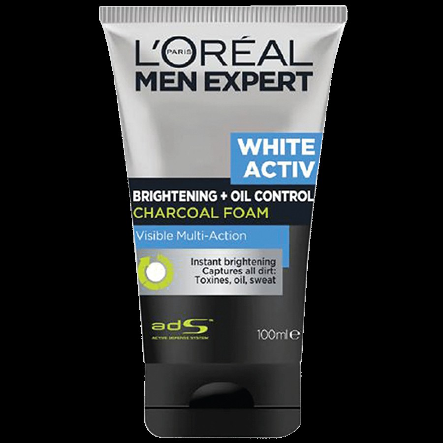 L'Oreal Paris Men Expert White Activ Charcoal Brightening Foam Facewash