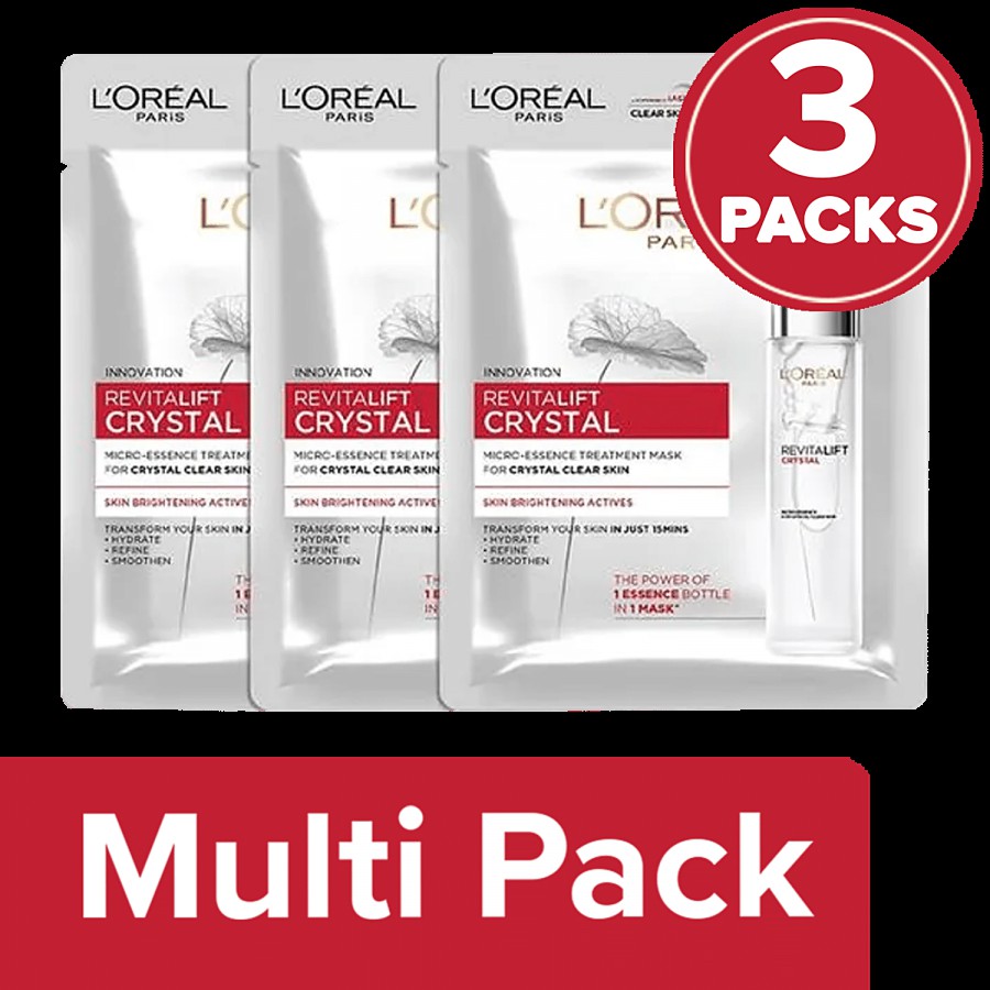 L'Oreal Paris Revitalift Crystal Micro-Essence Treatment Sheet Mask - For Crystal Clear Skin