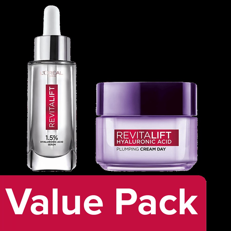 L'Oreal Paris Revitalift Hyaluronic Acid Serum 15ml + Day Cream 15ml