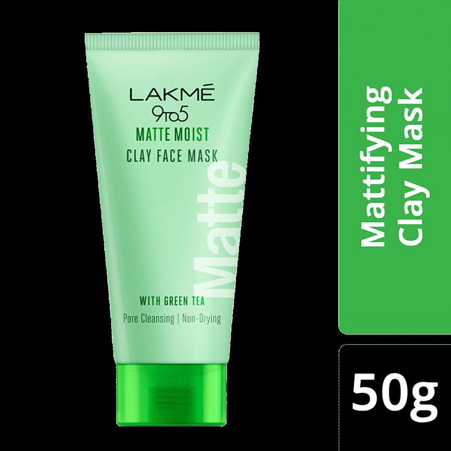 Lakme 9To5 Matte Moist Clay Face Mask - With Green Tea