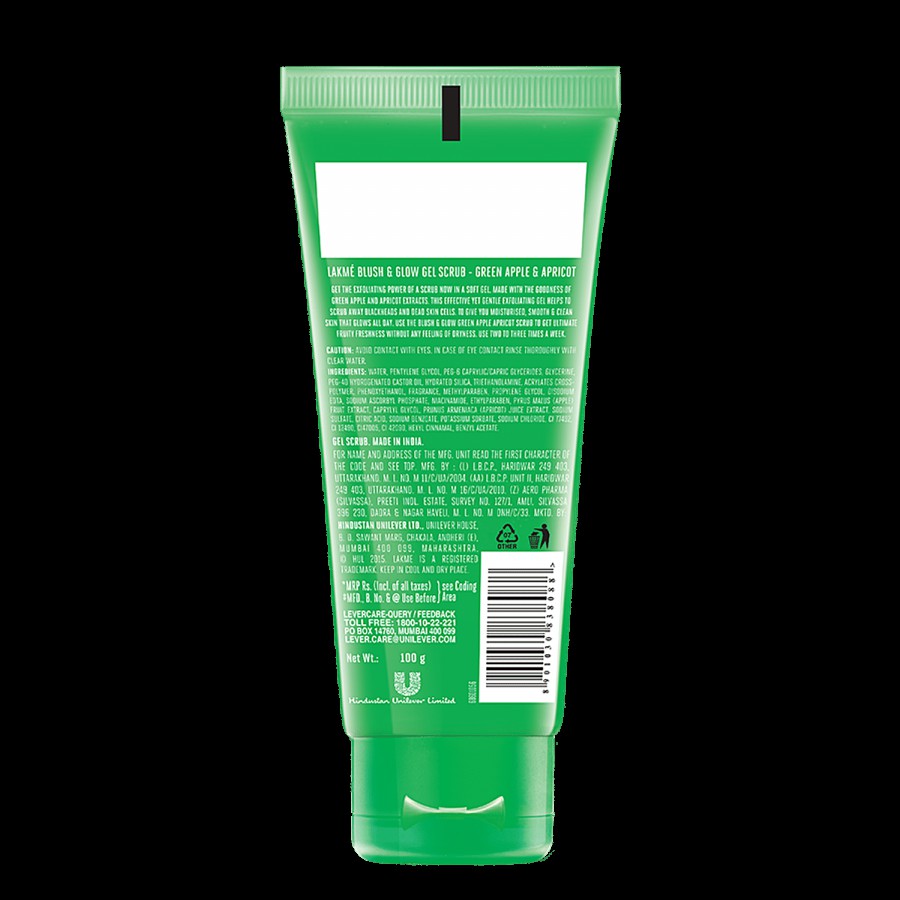 Lakme Blush & Glow - Green Apple Apricot Gel Scrub