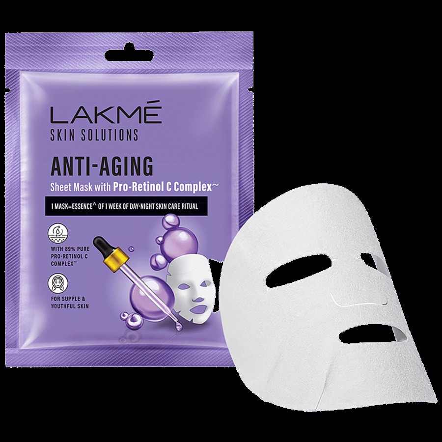 Lakme Skin Solutions Anti-Aging Sheet Mask With Pro Retinol C Complex