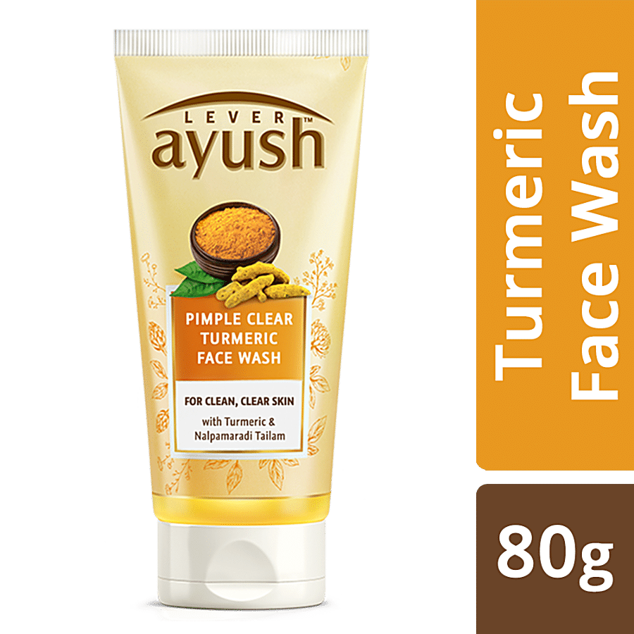 Lever Ayush Anti Pimple Natural Ayurvedic Turmeric Face Wash