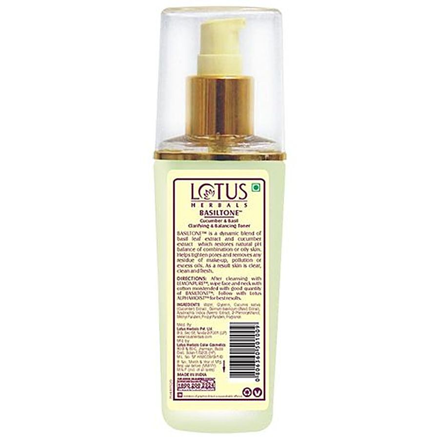 Lotus Herbals Basiltone Cucumber & Basil Clarifying & Balancing Toner