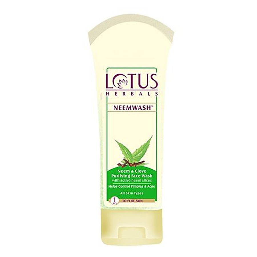 Lotus Herbals Neemwash Neem & Clove Ultra-Purifying Face Wash With Active Neem Slices