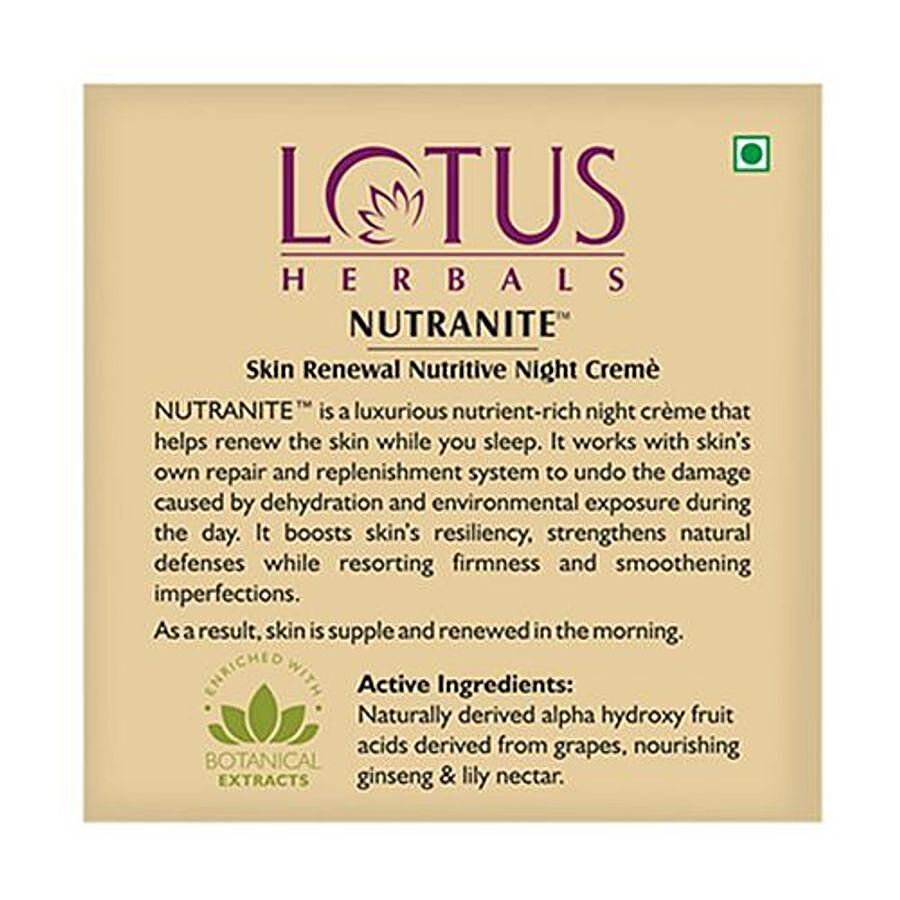 Lotus Herbals Nutranite Skin Renewal Nutritive Night Creme