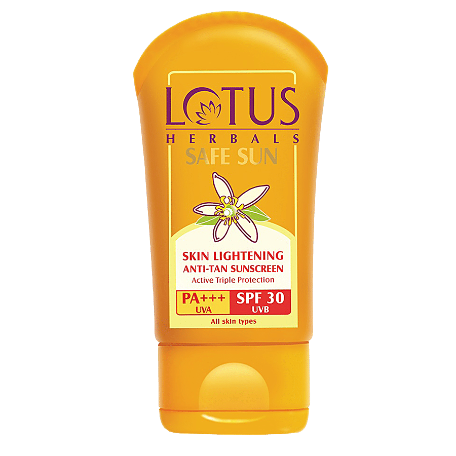 Lotus Herbals Safe Sun Skin Lightening Anti-Tan Sunscreen PA+++ - SPF 30